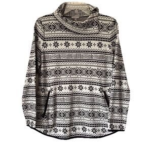 T by Talbots Grey Fair Isle Turtleneck Top MP